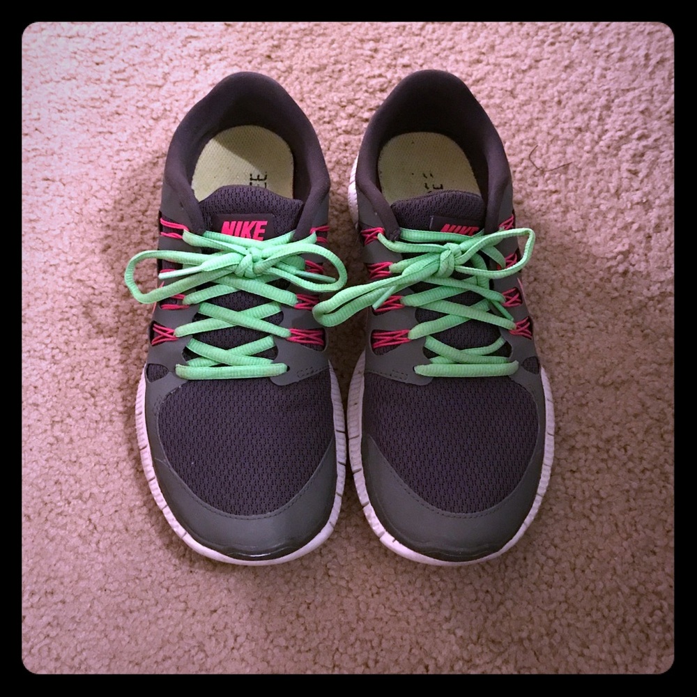 Nike Gray and Green Athletic Shoes